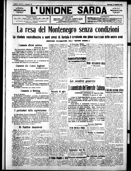 L'unione sarda : giornale settimanale, politico, amministrativo, letterario