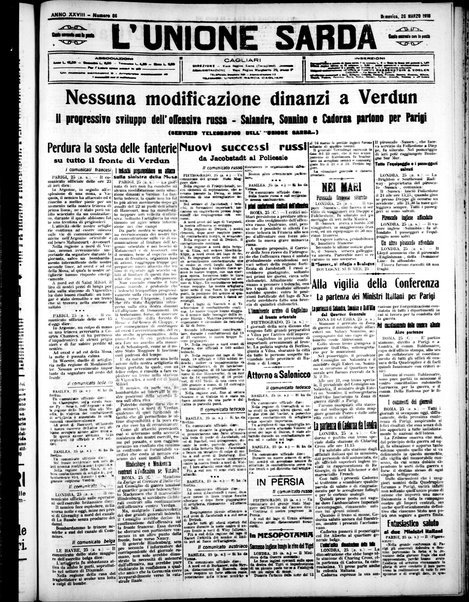 L'unione sarda : giornale settimanale, politico, amministrativo, letterario