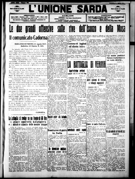 L'unione sarda : giornale settimanale, politico, amministrativo, letterario