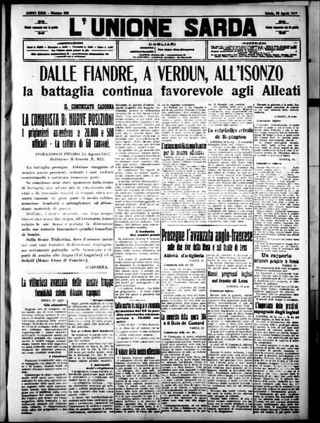 L'unione sarda : giornale settimanale, politico, amministrativo, letterario