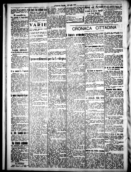 L'unione sarda : giornale settimanale, politico, amministrativo, letterario