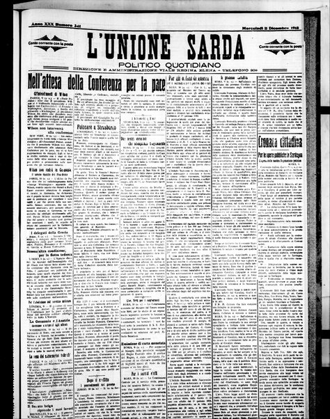 L'unione sarda : giornale settimanale, politico, amministrativo, letterario