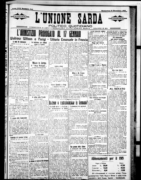 L'unione sarda : giornale settimanale, politico, amministrativo, letterario