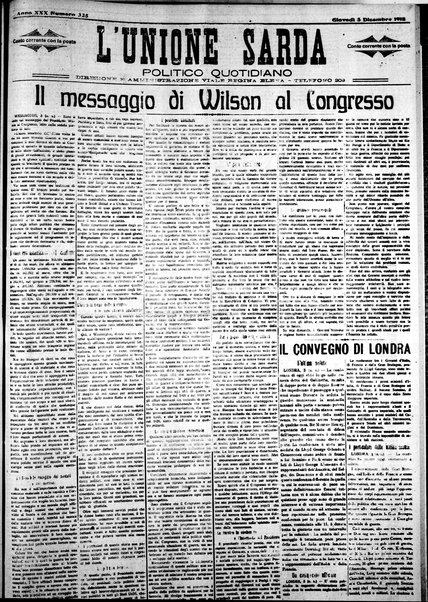 L'unione sarda : giornale settimanale, politico, amministrativo, letterario