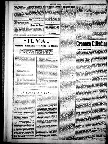 L'unione sarda : giornale settimanale, politico, amministrativo, letterario