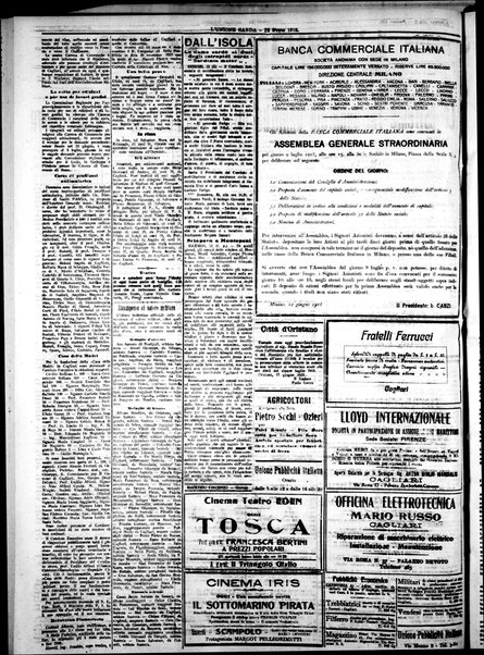 L'unione sarda : giornale settimanale, politico, amministrativo, letterario