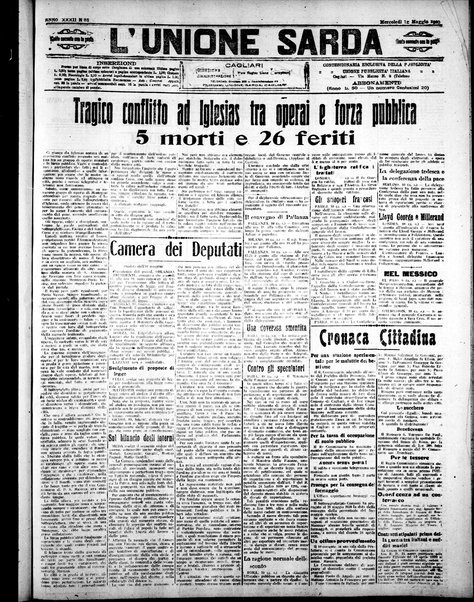 L'unione sarda : giornale settimanale, politico, amministrativo, letterario