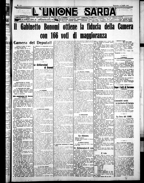 L'unione sarda : giornale settimanale, politico, amministrativo, letterario