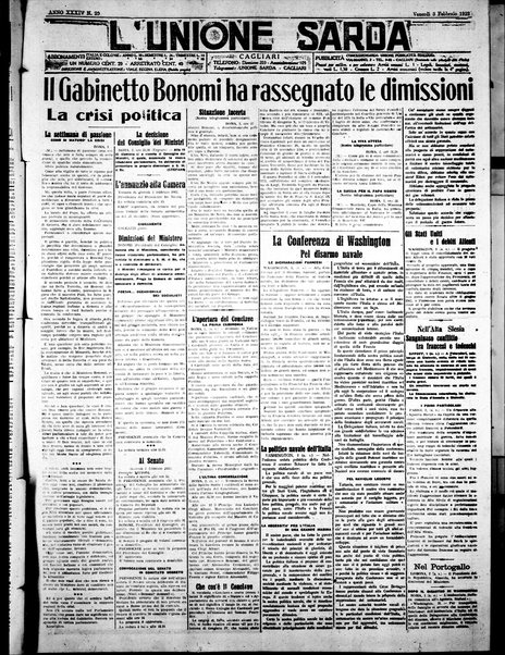 L'unione sarda : giornale settimanale, politico, amministrativo, letterario