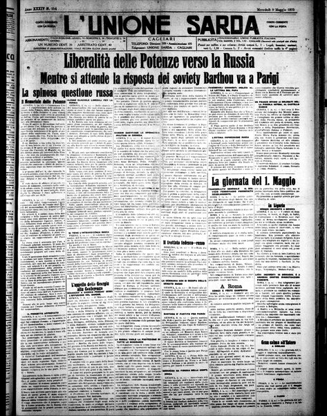 L'unione sarda : giornale settimanale, politico, amministrativo, letterario