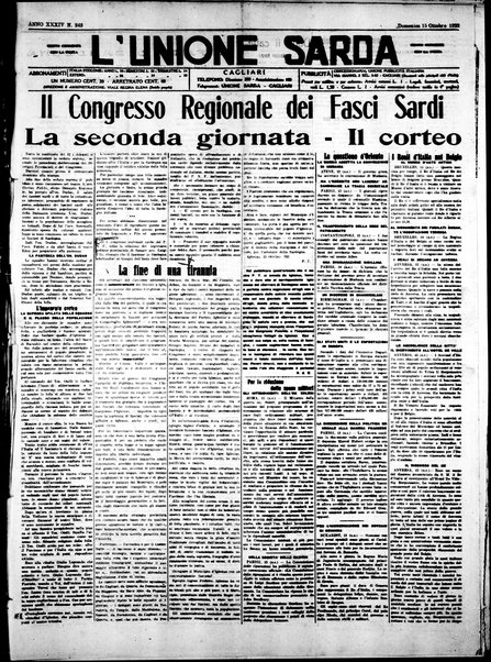 L'unione sarda : giornale settimanale, politico, amministrativo, letterario