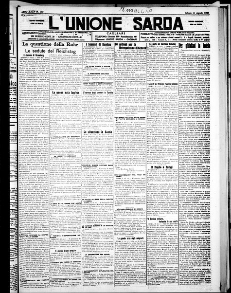 L'unione sarda : giornale settimanale, politico, amministrativo, letterario