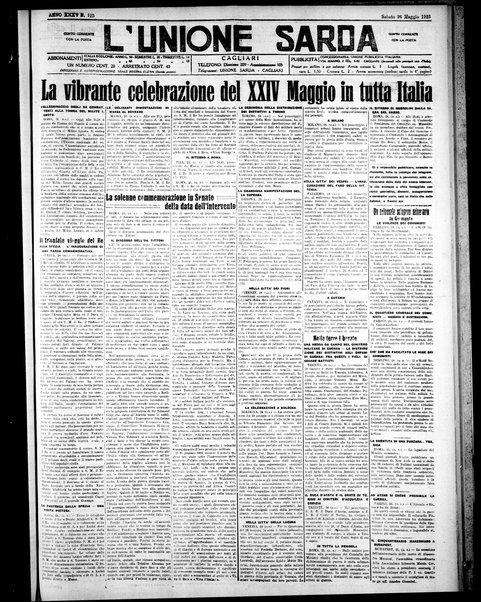 L'unione sarda : giornale settimanale, politico, amministrativo, letterario