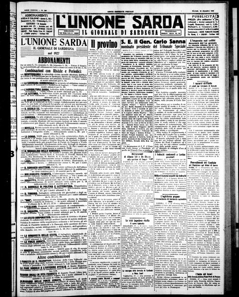 L'unione sarda : giornale settimanale, politico, amministrativo, letterario