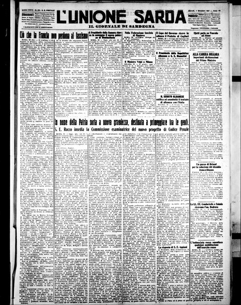 L'unione sarda : giornale settimanale, politico, amministrativo, letterario