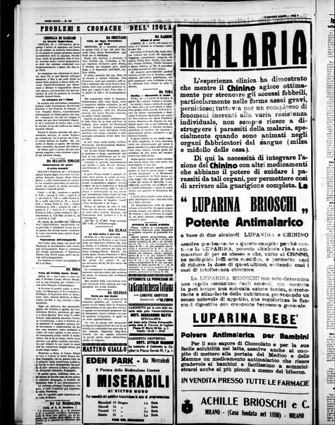 L'unione sarda : giornale settimanale, politico, amministrativo, letterario