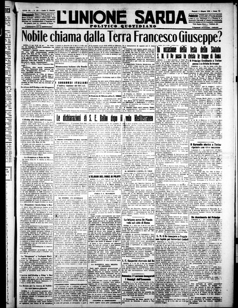 L'unione sarda : giornale settimanale, politico, amministrativo, letterario