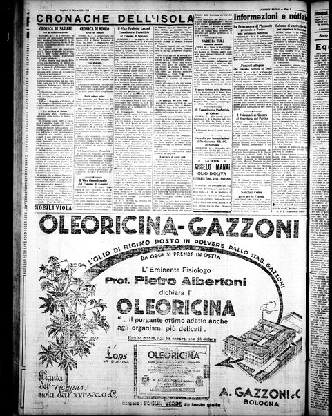 L'unione sarda : giornale settimanale, politico, amministrativo, letterario