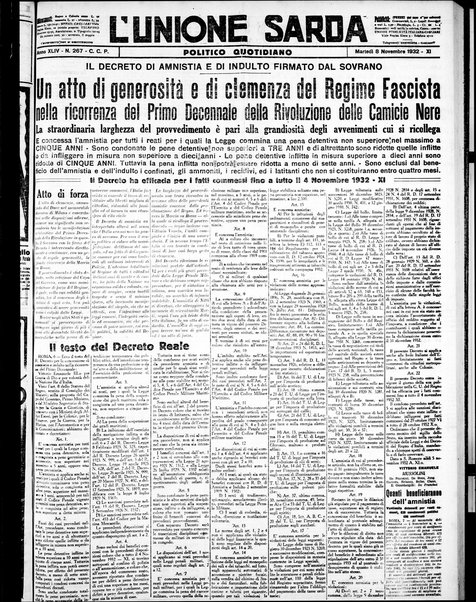 L'unione sarda : giornale settimanale, politico, amministrativo, letterario