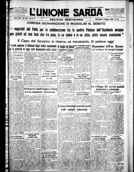 L'unione sarda : giornale settimanale, politico, amministrativo, letterario