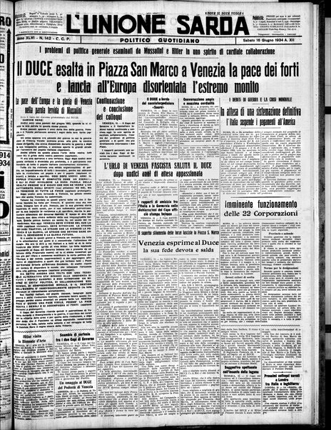 L'unione sarda : giornale settimanale, politico, amministrativo, letterario