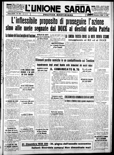 L'unione sarda : giornale settimanale, politico, amministrativo, letterario