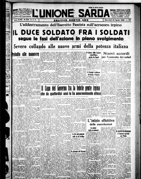 L'unione sarda : giornale settimanale, politico, amministrativo, letterario