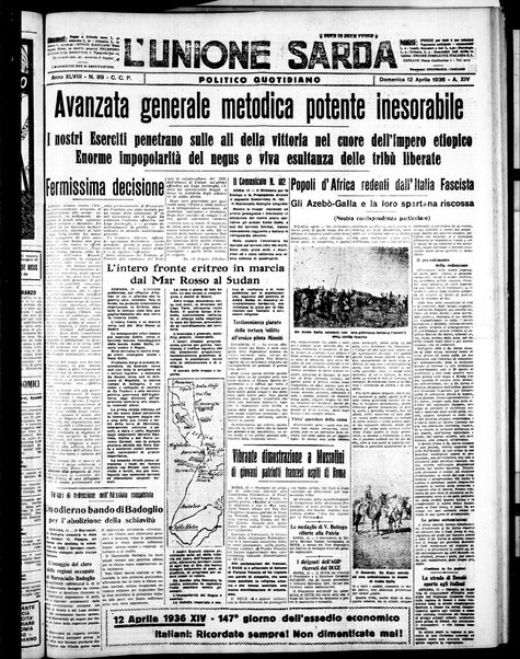 L'unione sarda : giornale settimanale, politico, amministrativo, letterario