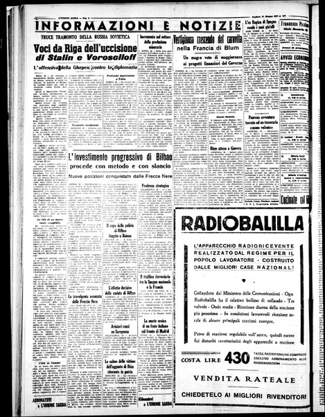 L'unione sarda : giornale settimanale, politico, amministrativo, letterario