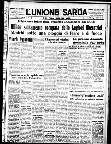 L'unione sarda : giornale settimanale, politico, amministrativo, letterario