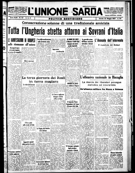 L'unione sarda : giornale settimanale, politico, amministrativo, letterario