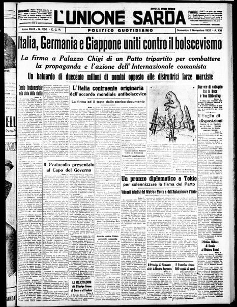 L'unione sarda : giornale settimanale, politico, amministrativo, letterario