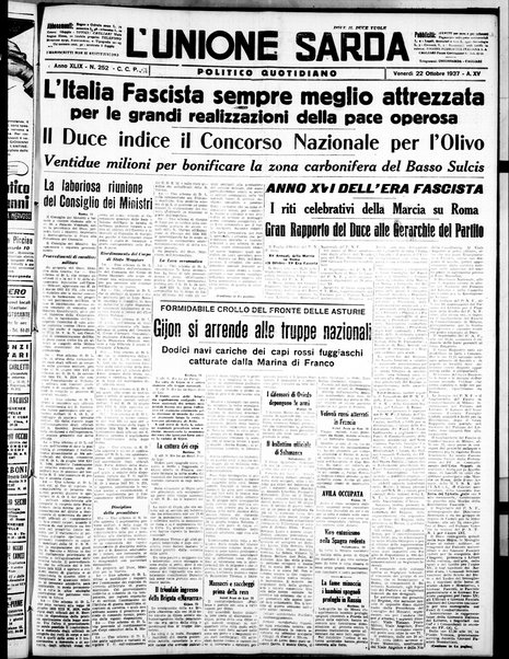 L'unione sarda : giornale settimanale, politico, amministrativo, letterario