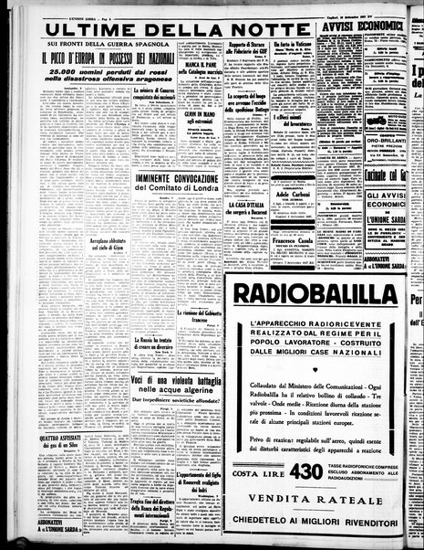 L'unione sarda : giornale settimanale, politico, amministrativo, letterario