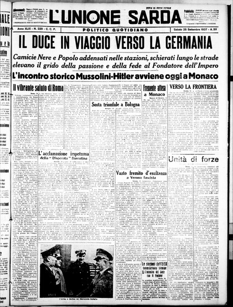 L'unione sarda : giornale settimanale, politico, amministrativo, letterario