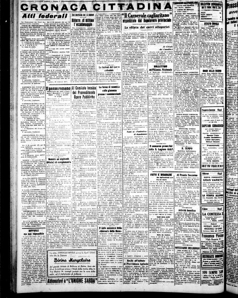 L'unione sarda : giornale settimanale, politico, amministrativo, letterario