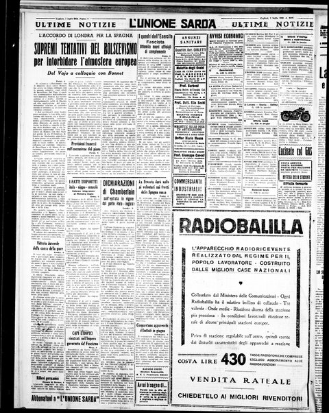 L'unione sarda : giornale settimanale, politico, amministrativo, letterario