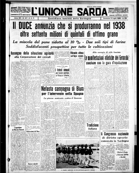 L'unione sarda : giornale settimanale, politico, amministrativo, letterario