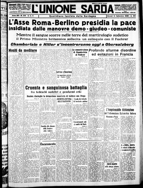 L'unione sarda : giornale settimanale, politico, amministrativo, letterario