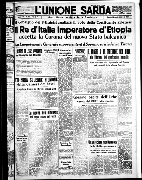 L'unione sarda : giornale settimanale, politico, amministrativo, letterario