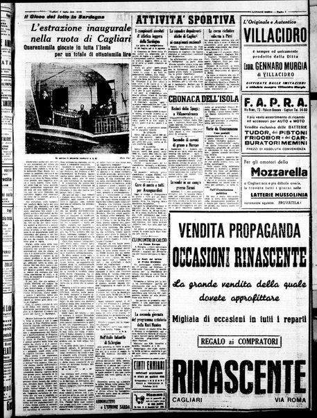 L'unione sarda : giornale settimanale, politico, amministrativo, letterario