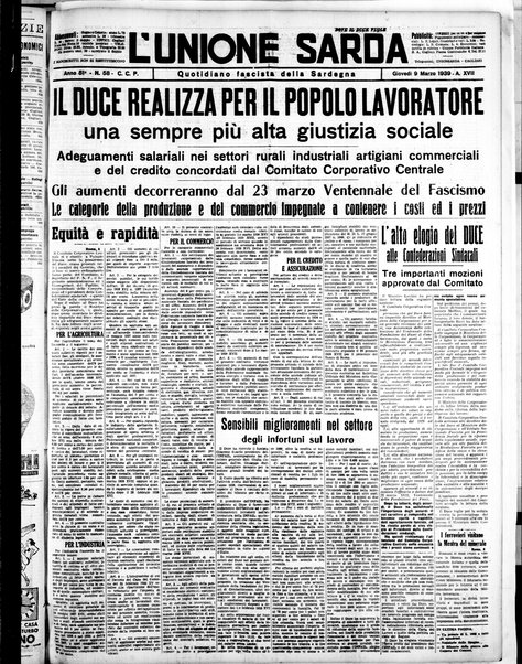 L'unione sarda : giornale settimanale, politico, amministrativo, letterario