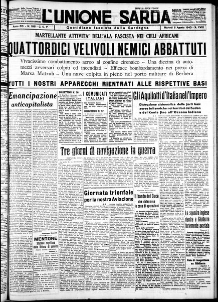 L'unione sarda : giornale settimanale, politico, amministrativo, letterario