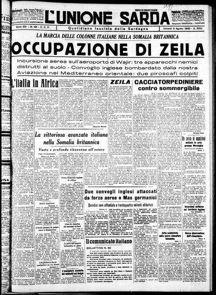 L'unione sarda : giornale settimanale, politico, amministrativo, letterario