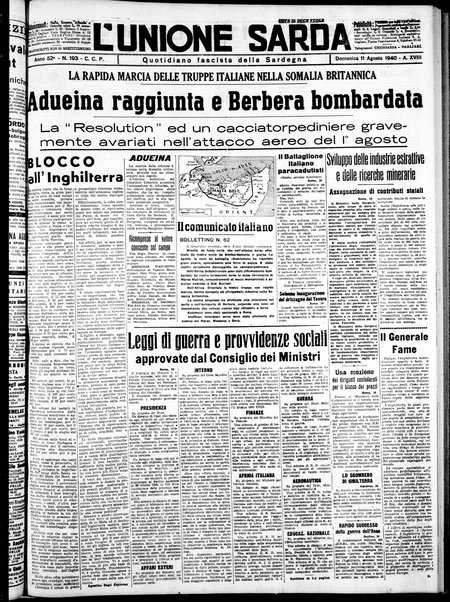 L'unione sarda : giornale settimanale, politico, amministrativo, letterario