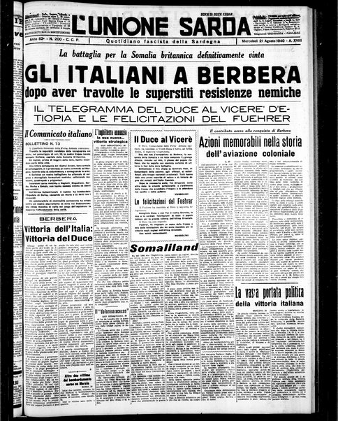 L'unione sarda : giornale settimanale, politico, amministrativo, letterario