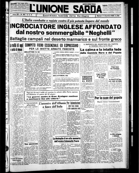 L'unione sarda : giornale settimanale, politico, amministrativo, letterario