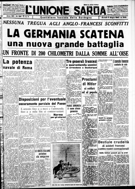 L'unione sarda : giornale settimanale, politico, amministrativo, letterario