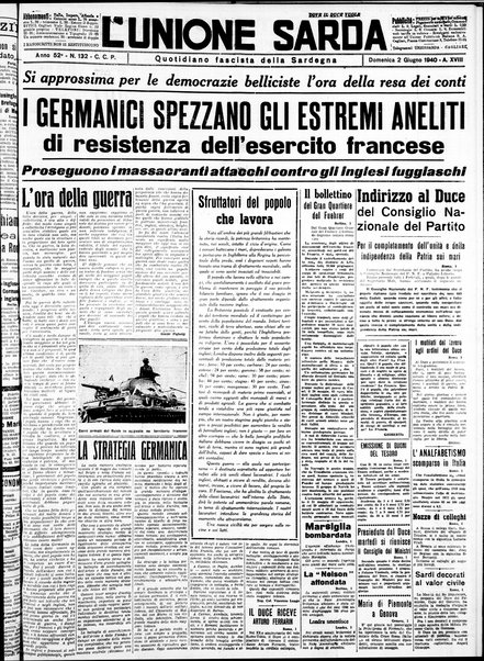 L'unione sarda : giornale settimanale, politico, amministrativo, letterario