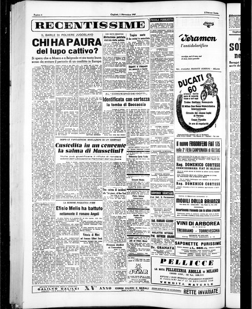 L'unione sarda : giornale settimanale, politico, amministrativo, letterario